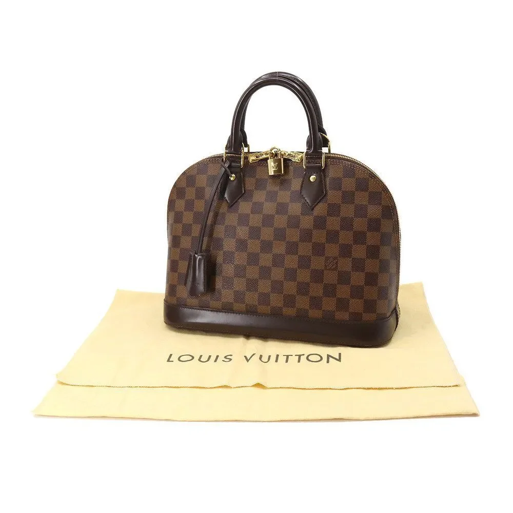 Louis Vuitton Damier Alma PM Hand Bag Ebene Brown